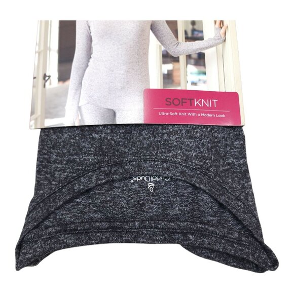 Cuddl Duds Womens Long Sleeve Crew SoftKnit Top Medium Charcoal Ultra Soft Knit - Picture 3 of 9